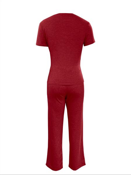 Two-piece Set Women's Solid Top & Pants, Elegant Fashion Casual Set for Daily Outdoor Wear, Women Clothes for Summer,Two-piece Set Women's Solid Top & Pants, Elegant Fashion Casual Set for Daily Outdoor Wear, Women Clothes for Summer,Airport Outfit