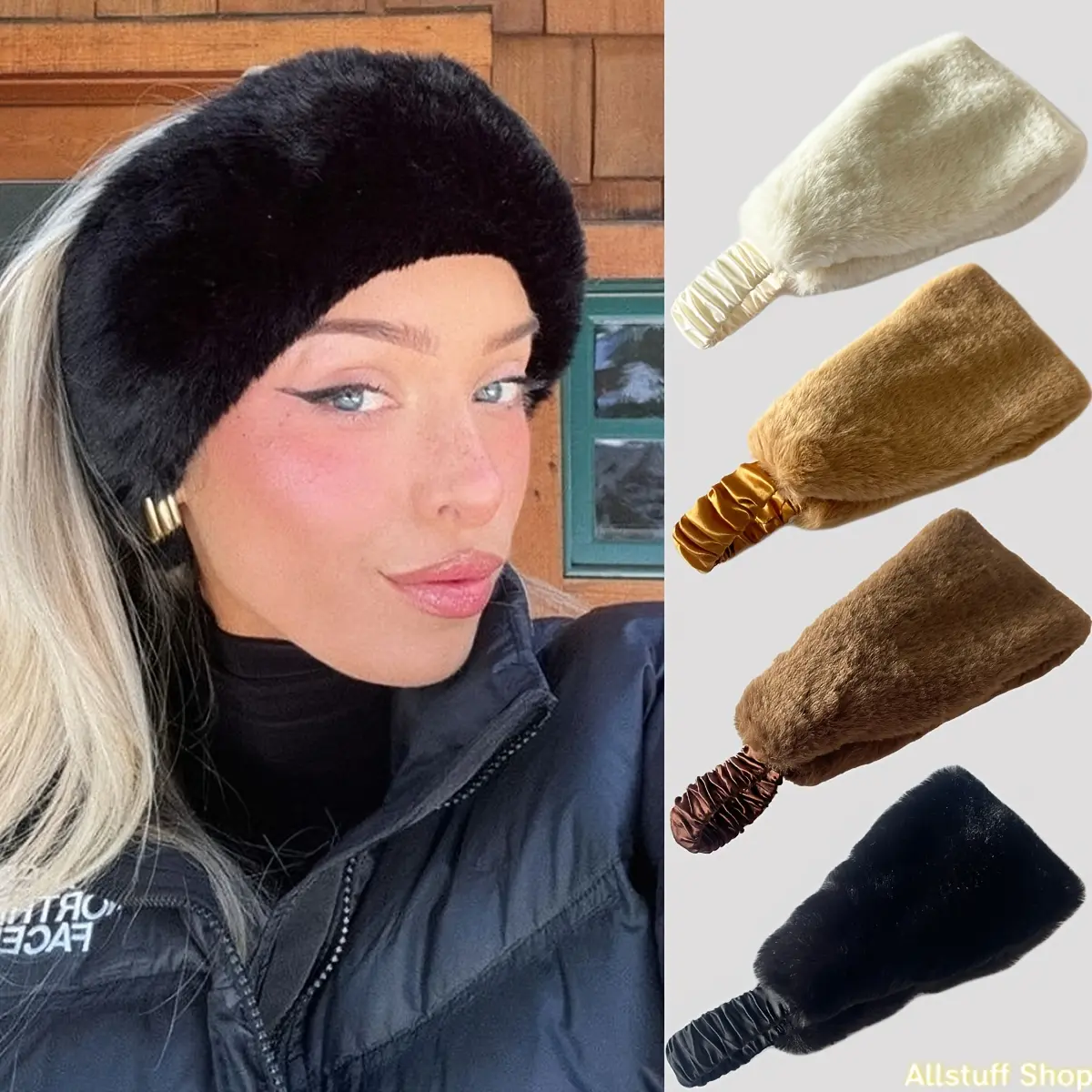 Women's New Autumn-Winter Solid Color Plush Coldproof Headband - Elastic Band, Casual Wear, Fashionable Outdoor Sports Warm Hair Accessory