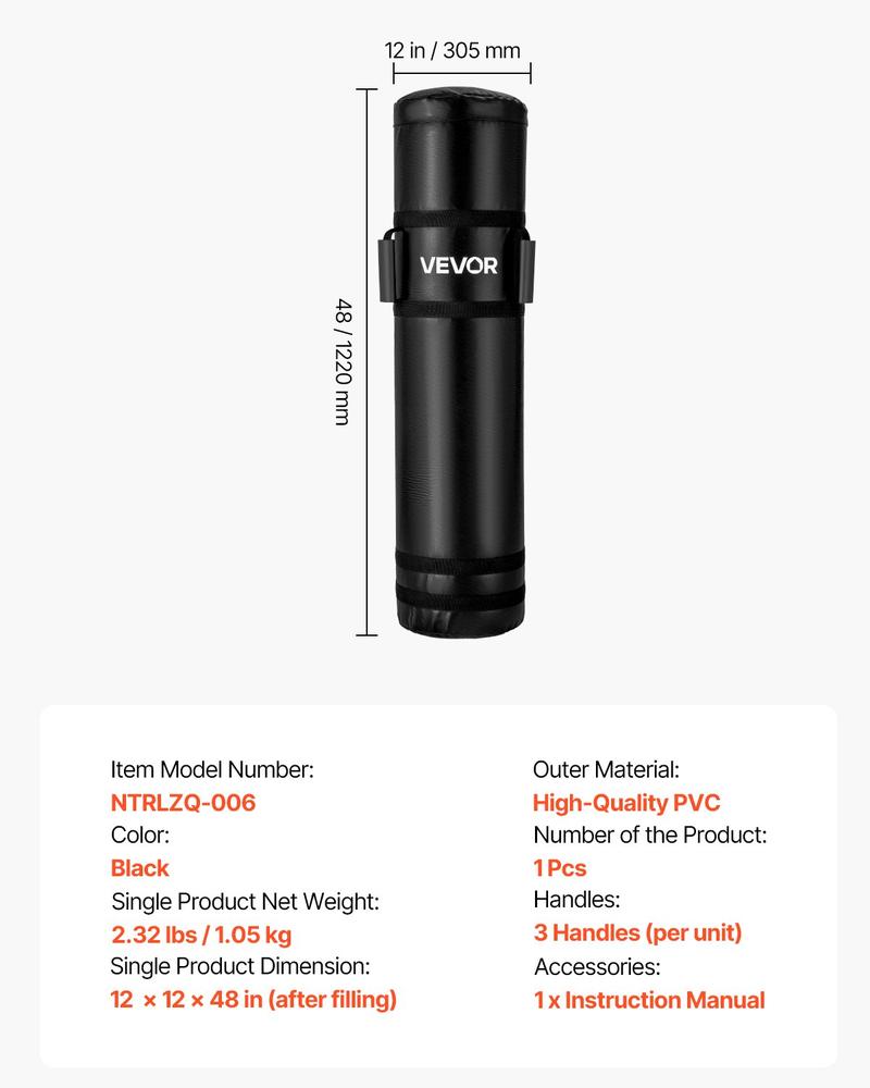 VEVOR Football Tackling Dummy, 47.2 in Blocking Pad Equipment for Practice, Heavy Duty Tackle Dummies with Handles, Great for Contact Drills, Kickboxing, Martial Arts, Sports Training, 1PCS (UNFILLED)