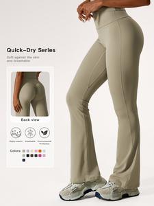 women's solid high waist flare leg sports tummy control leggings, gym clothes, workout clothes women, ladies sportswear for gym workout running, high waist stretchy yoga leggings pants, breathable activewear bottoms, stretch fabric activewear