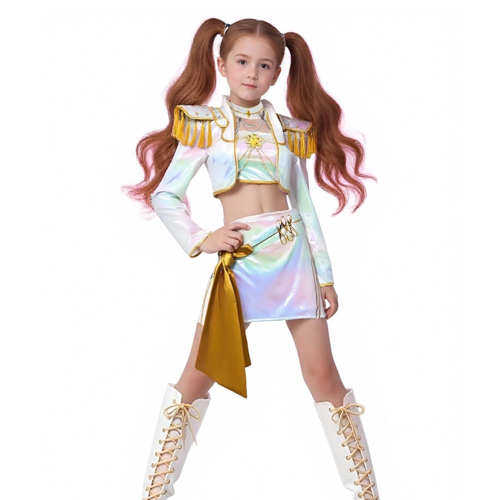Halloween Dance Costume and Music fashion Style Cosplay Set |               3-piece Performance Set Children's Party Suitable for Ages 3-12