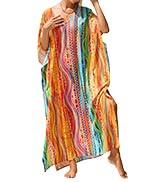 Kaftan Dresses for Women Plus Size Bathing Suit Cover up Vneck Batwing Dress Loose fit Moroccan Caftan mumu Dresses