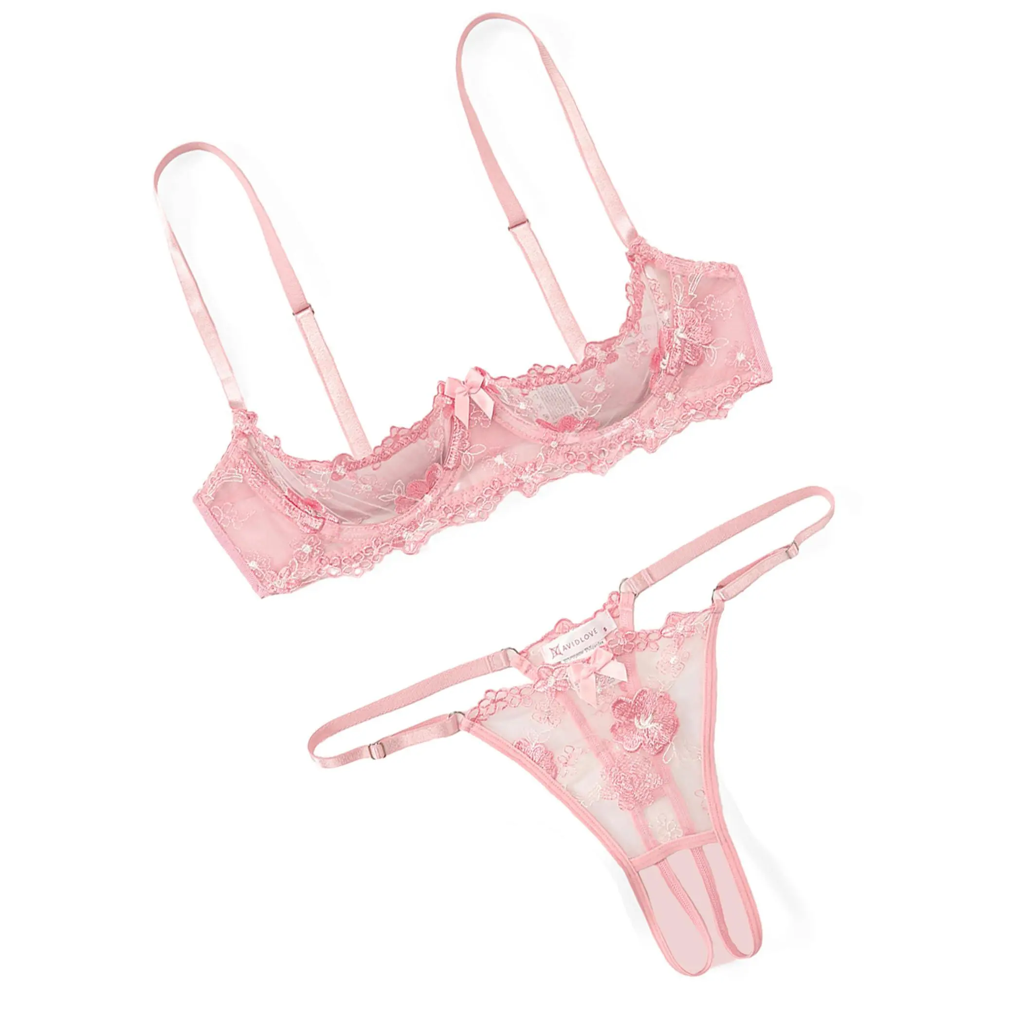Avidlove Sexy Lingerie Set for Women Embroidered Bra and Panty Sets Fabric