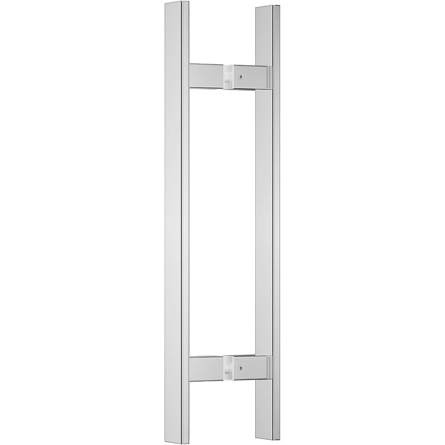24" Door Pull Handle, 1.2mm 304 Stainless Steel, Polished Chrome | 15-3/4" Hole Spacing, Fits 1/4"–3/4" Glass Doors and /8"–2-3/16"  Doors, for Entry, Commercial and Storefront Door
