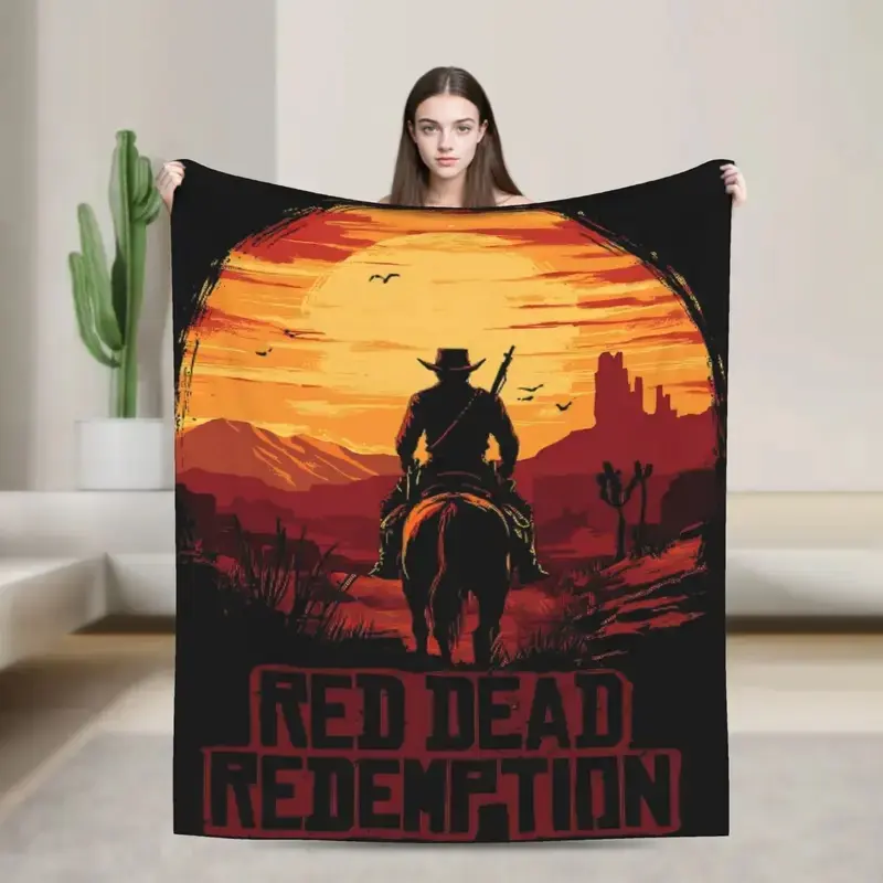 Arthur Morgan West Cowboy Action King Game Character Blanket Warm Red Dead Redemption Throw Blanket Winter Bedroom Bedspread