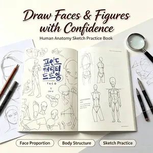 Point Character Drawing Tutorial Book Set, 2 Volumes, Human Body, Hand, Face, Perspective, Sketch, Adult Illustration, Line Art, Korean Artist