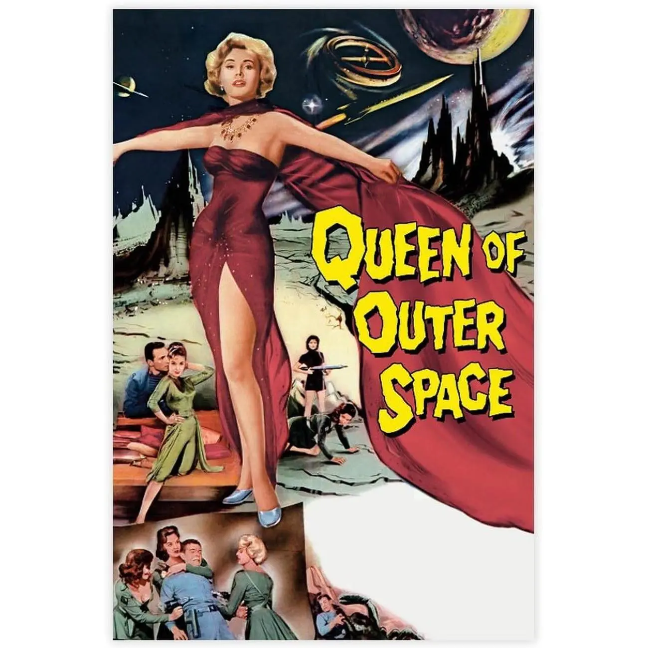 Queen of Outer Space Retro Old Movie Poster Art Cover 1 Canvas Poster Bedroom Decor Landscape Office Room Decor Gift