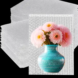 100PCS 8 x 12 Inch Clear Double Layer Protective Bubble Cushion Wrap Pouches for Packing Shipping Moving and Storage
