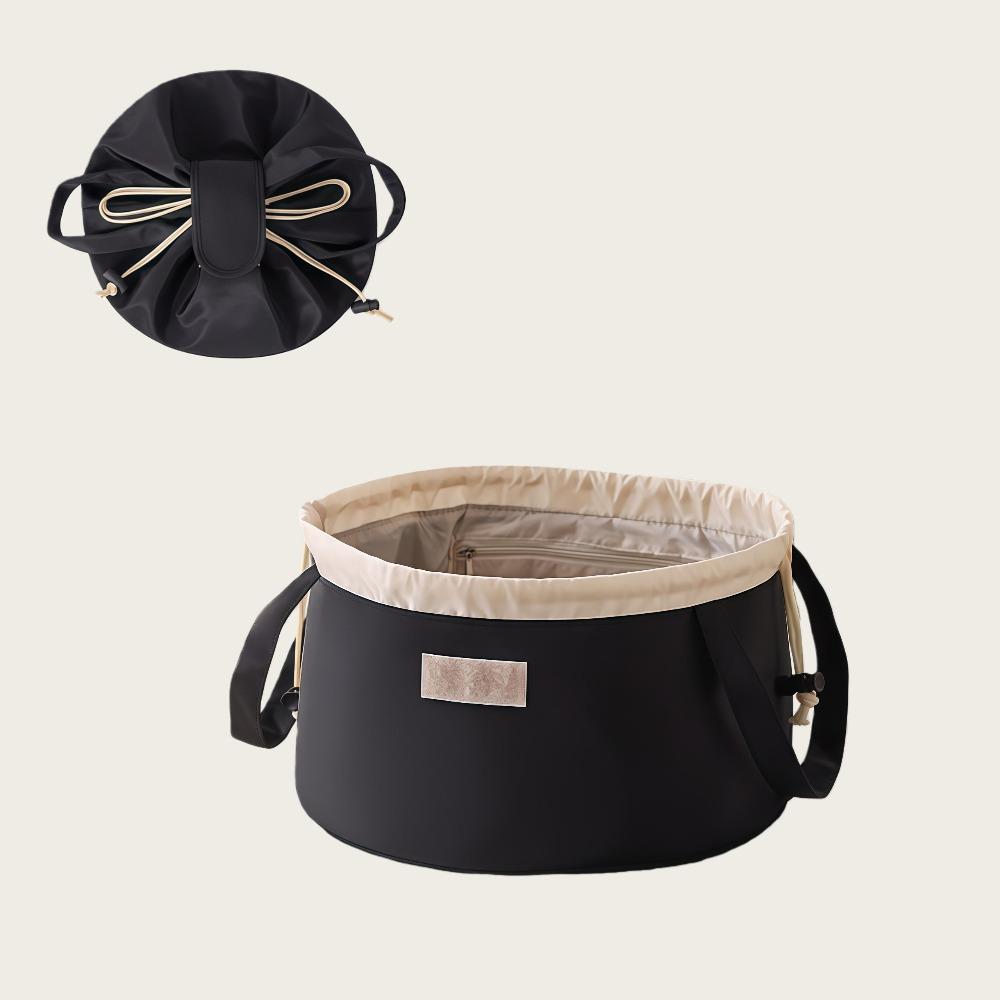 All in One Lazy Drawstring Makeup Bag, Portable Waterproof Cosmetic Pouch for Home, Travel & Business Trips, Large Capacity Premium Synthetic Organizer, Ideal Christmas Gift for Beauty Lovers