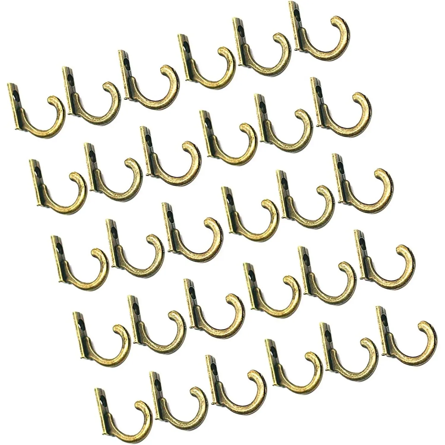 30 count  Bronze Wall Mounted Single Hook Hangers,Wall Hooks,Hooks for  with 30 count Screws for , , Hats and Other Small Items.