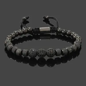 Luxury Golden CZ Ball Stainless Steel Beaded Bracelet for Men & Boys | Dapper Style | Perfect Gift