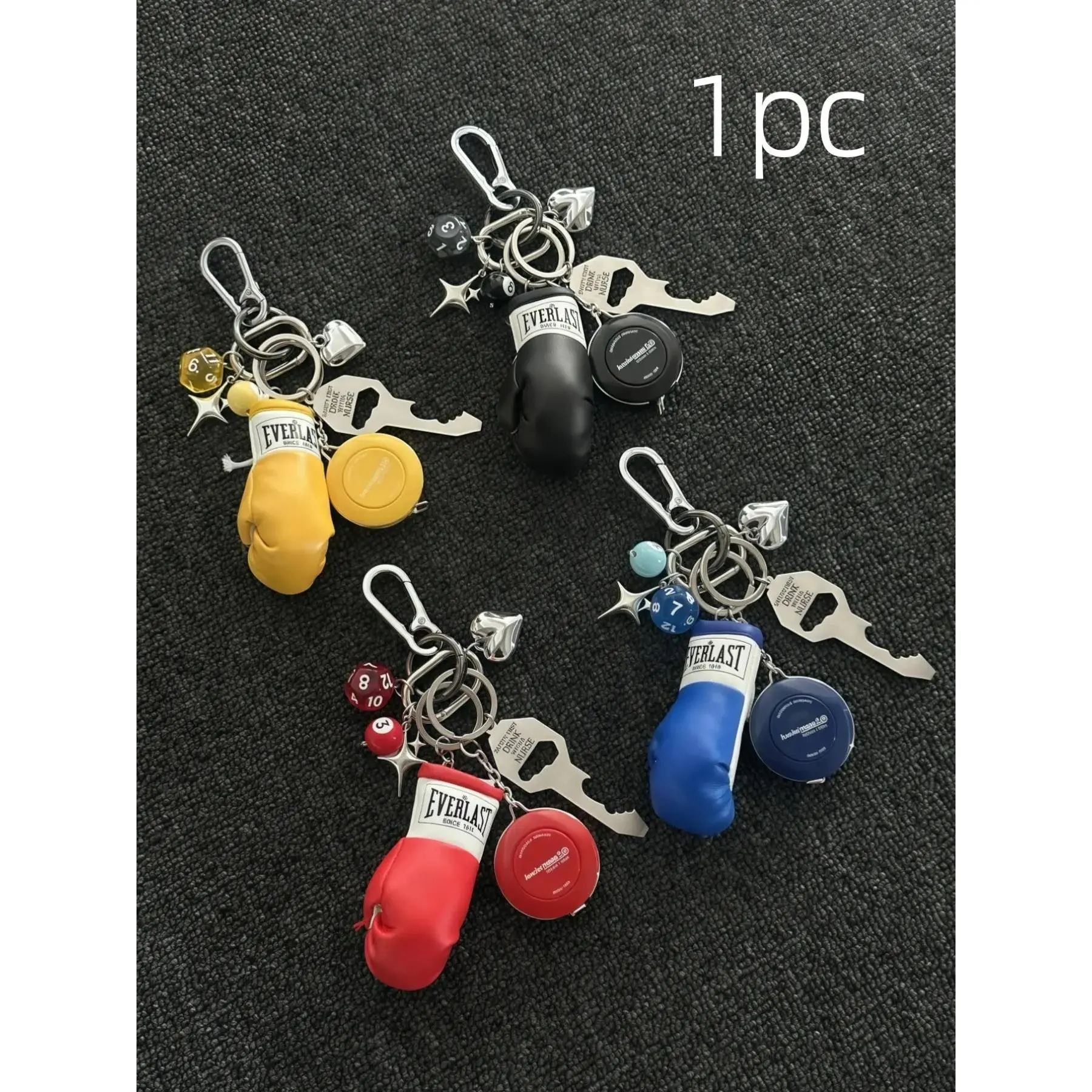 Multifunctional Waist Bag Pendant Keychain, Portable Tape Measure Accessory, Punk Style Fashion Charm for Bags & Keys, Lightweight Keychain, Fashionable Alloy Keychain, Key Accessories