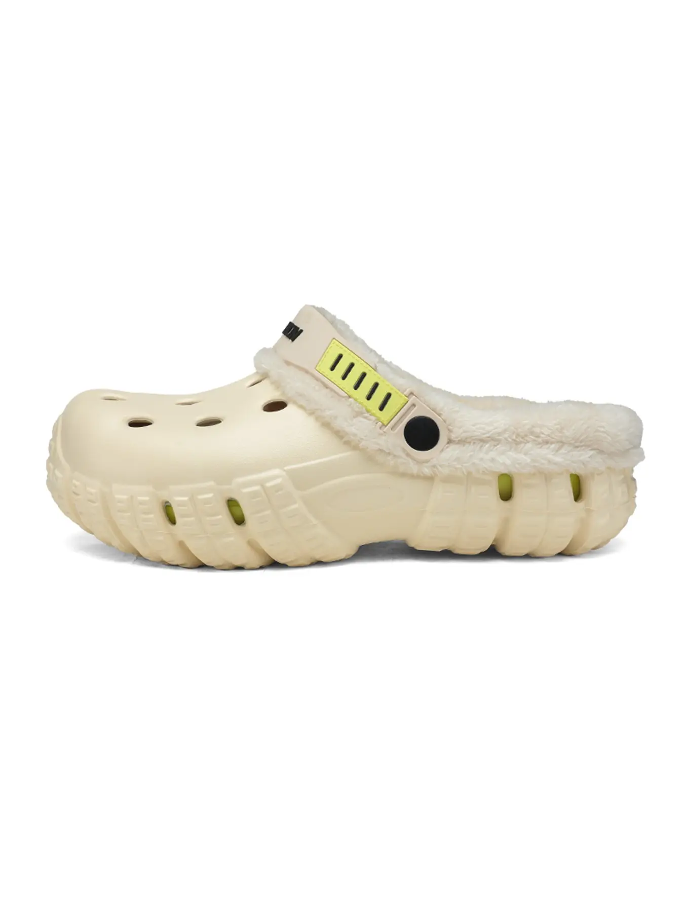 Men's Thick Sole Non-Slip Hole Shoes, Winter Warm Footbed Slippers, Indoor Outdoor Thickened Fuzzy Cotton Slippers, All Seasons Comfort