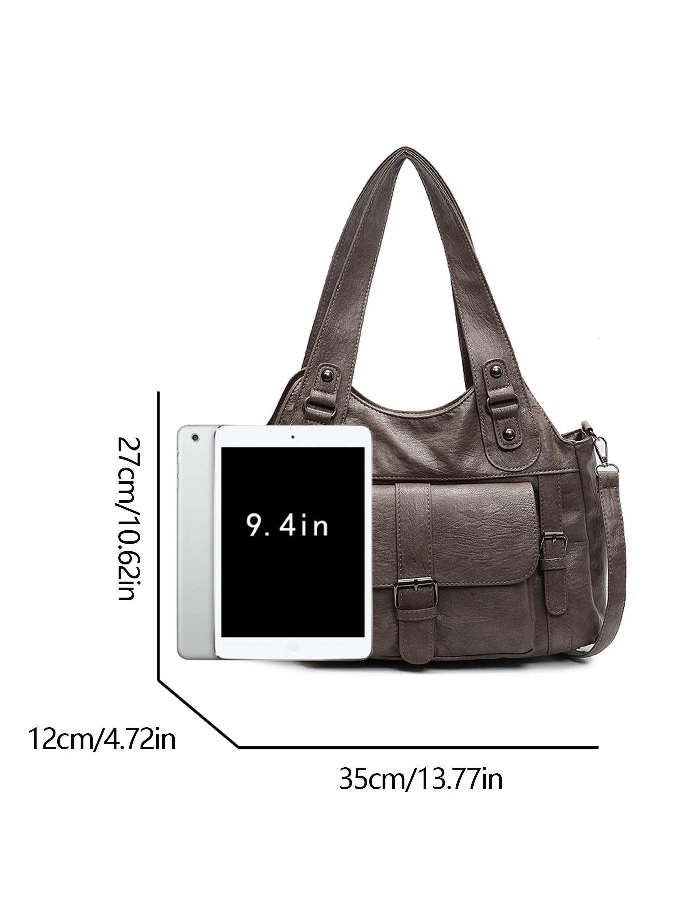 Retro casual shoulder messenger bag, solid color tote bag, casual simple shoulder bag, fashionable and versatile travel bag, elegant commuter bag, suitable for daily commuting, travel, office workers commuting and other scenarios.