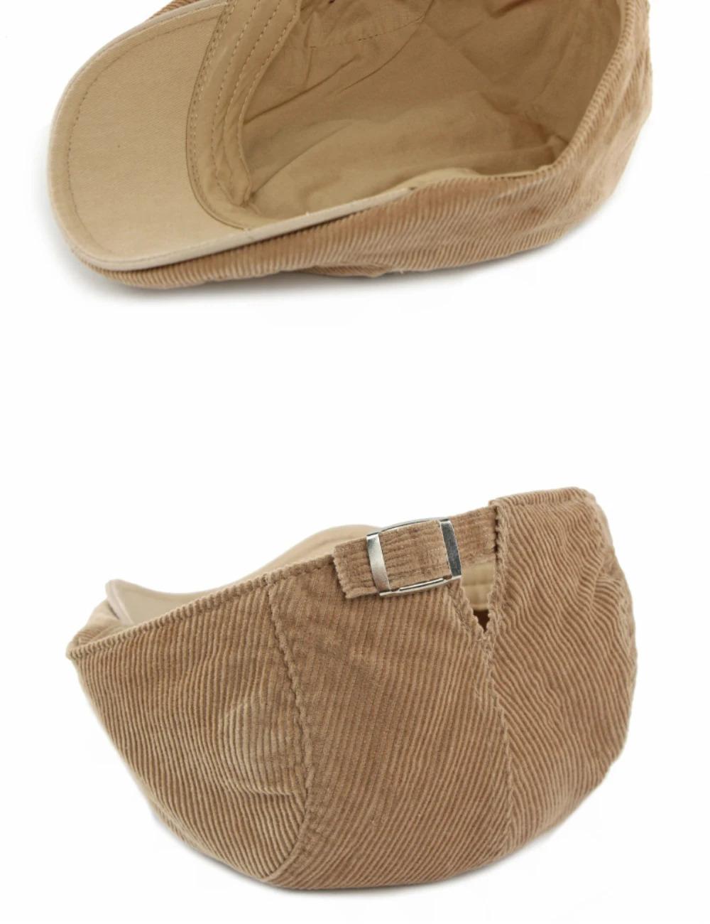 HT4977 Berets Autumn Winter Caps for Men Women Artist Painter Corduroy Beret Hat Male Female Ivy Flat Cap Adjustable Beret Caps