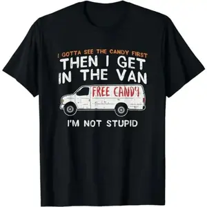 Men's "I Gotta See The Candy" Funny Graphic Crewneck T-Shirt, Soft Breathable Cotton Casual Streetwear with a Relaxed Fit