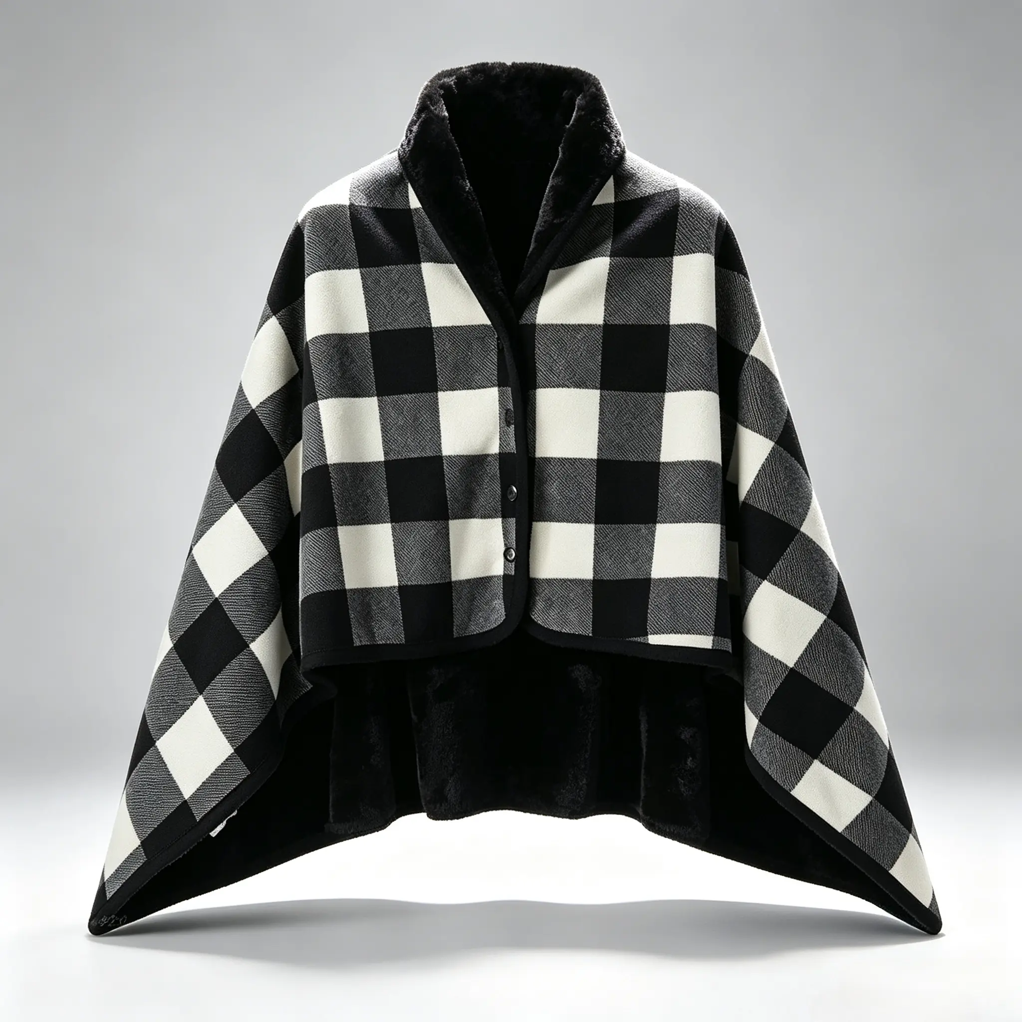 Women's Wearable Fleece Blanket Shawl, Soft Plush Button Closure Cape Wrap, Cozy Winter Warm Accessory for Home, Office & Outdoor Use