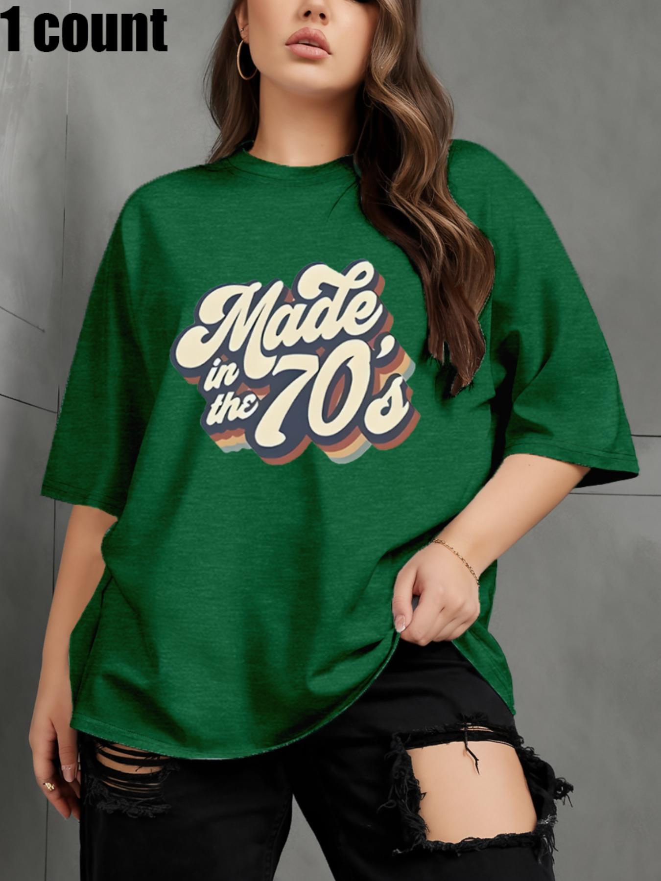 【Plus Size】 Letter Print Round Neck Tee, Casual Streetwear Short Sleeve Crew Neck T-Shirt for Summer, Women's Clothing for Daily Wear