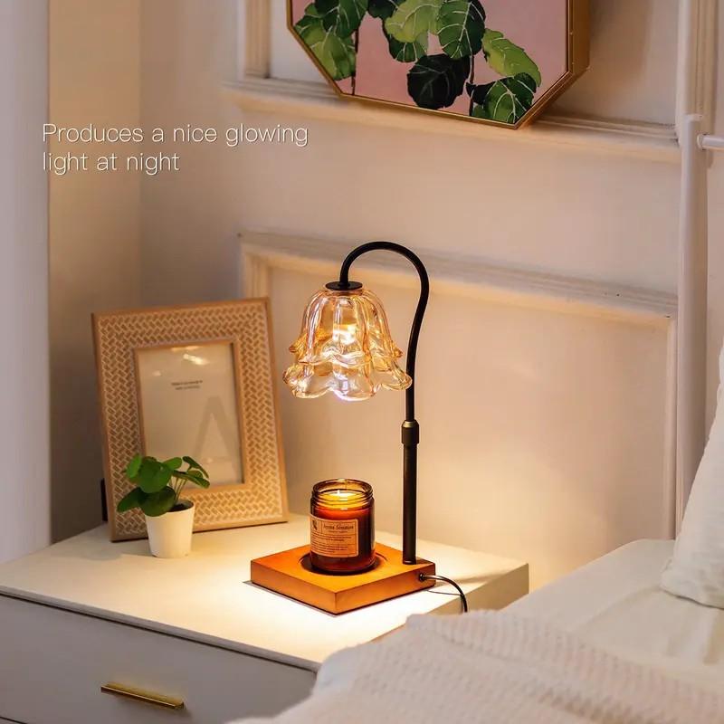 Height Adjustable Timer Candle Warmer, Gold Floral Lamp for Stylish Home Decor & Safe Scent Special Mom Present