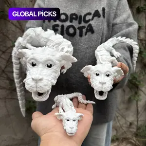 1pc 3D Printed Lucky Dog Dragon, Falkor the Luck Dragon Doll, Collectible Figurine, Realistic Animal Model, Desk Decoration, Unique Gift, Holiday Present #TOP PICKS