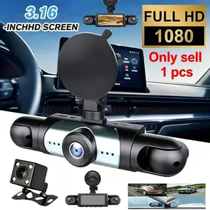 Four-Channel Car Dash Camera, 1080P Dvr with 64GB SD Card, Full HD 3.16-Inch Screen, Night Vision, Parking Mode, WiFi Connectivity