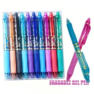 10 Pcs 0.5mm Scented Erasable Pens with Built-in Eraser, Retractable Multi-Color Gel Pens for Journal, Planner, Note Taking