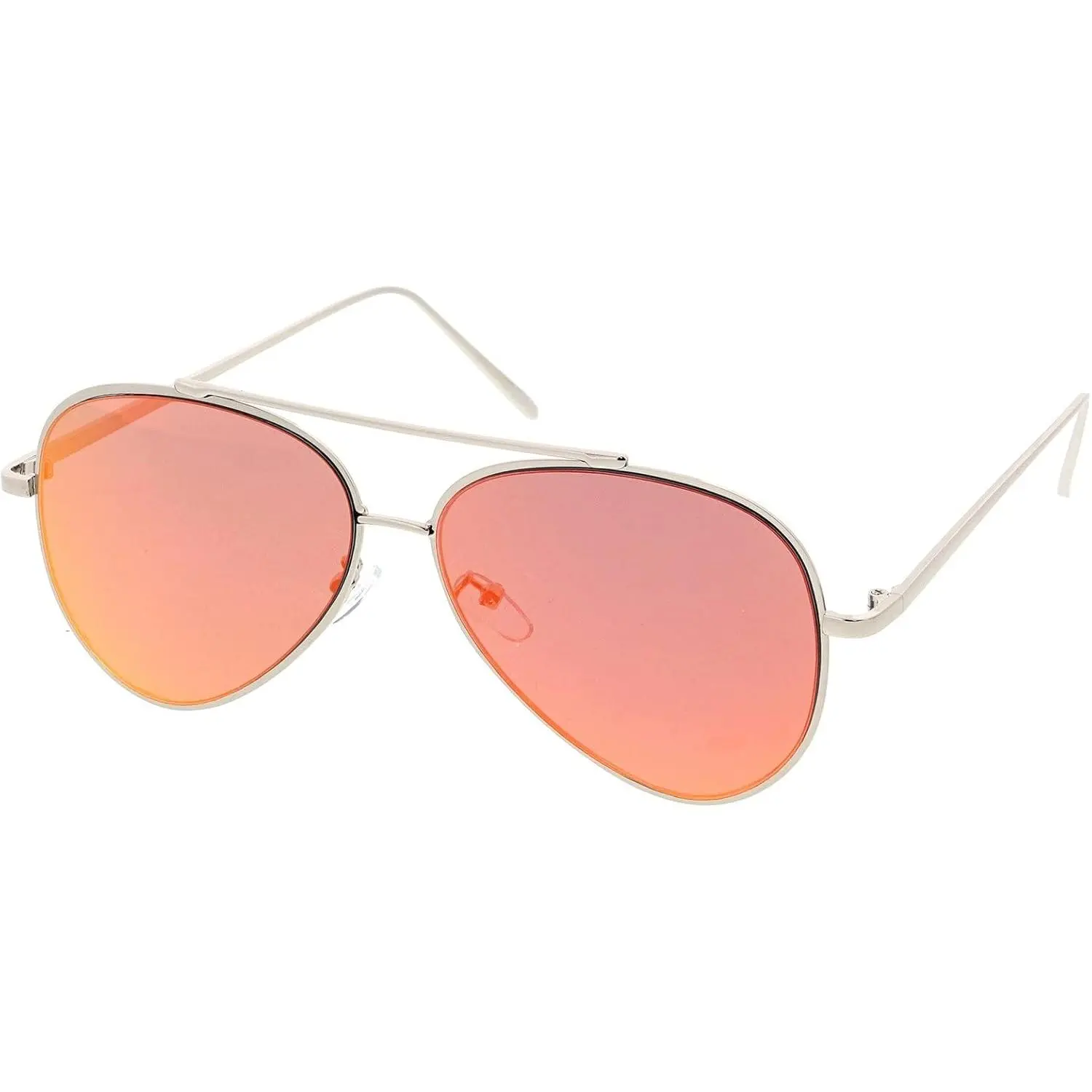 Mirrored  Aviator Sunglasses for Women with Flat Mirror Lens 58mm