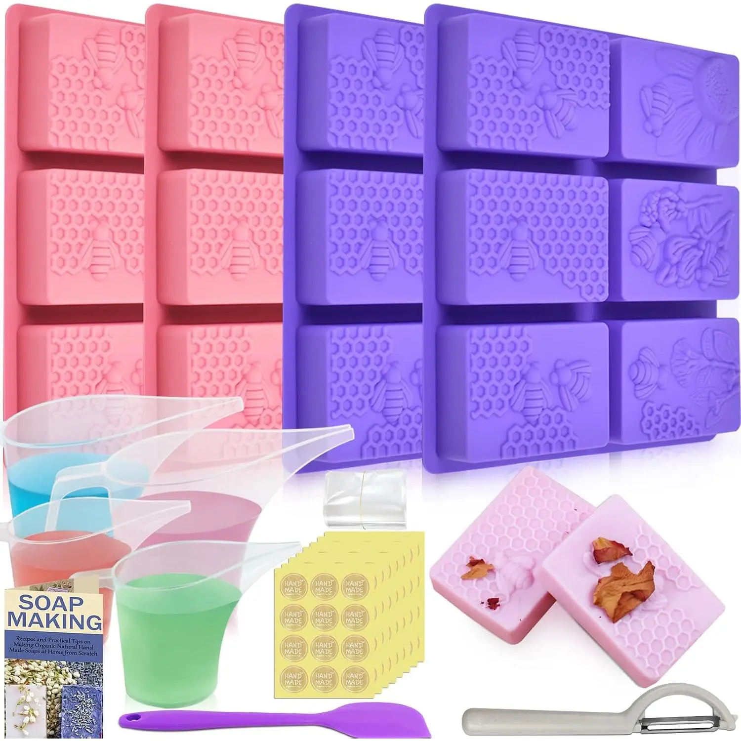 DIY Soap Making Kit - Molds, Measuring Tools & Packaging for  Soaps - DIY Soap Making Tools for Beginners & Professionals - Ideal for
