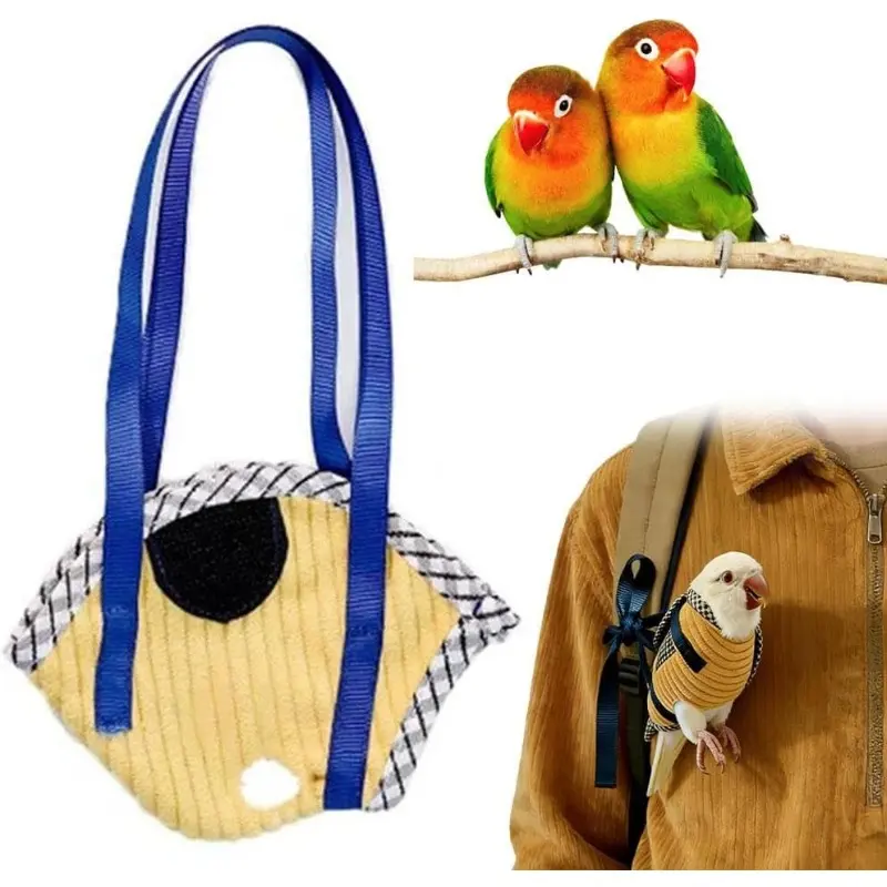 Portable Bird Carrier Bag, Do not Harm the Birds. Parrot Carrier Bag Harness for Small Medium Parrots, Breathable Hands-Free Parrot Travel Carrier for Cockatiel,Budgie,Conure Outdoor