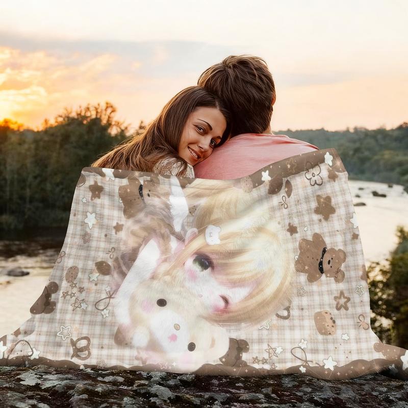 Sweet Girl Exclusive Harajuku Style Wall Hanging Cloth, Flannel Blanket, Suitable for All, Daily Business Essential Item