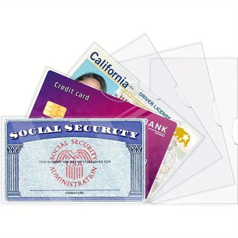 PVC Social Security Card Holder - Transparent Rectangular Card Storage Accessory, Waterproof, Durable, Scratch-Resistant, Portable, for All Ages Home Supplies Organization, Long-Term Use