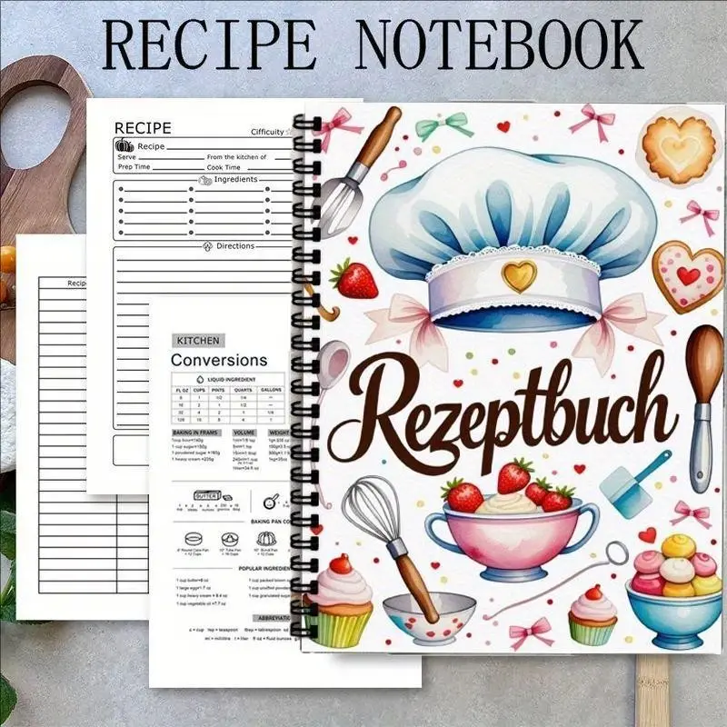 Fun Recipes Notebook Logbook 1pc, Personal Blank Recipe Notebook, The Recipe Notebook for Writing Your Own Recipes, Scrapbooking Craft Supplies