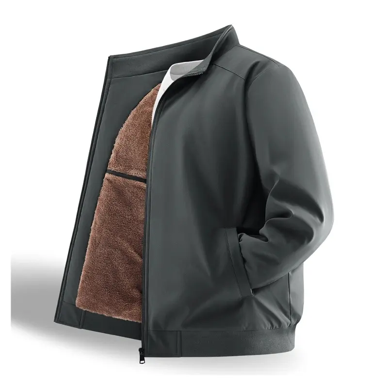 Men's Everyday Warm Fleece Jacket Winter Windproof Softshell Coats Stand Collar Full Zip Casual Streetwear Outerwear Male Clothing Fashion cozy soft cool clean chic active sporty casual premium classic stylish durable trendy relaxed comfy vibe Multi-Color
