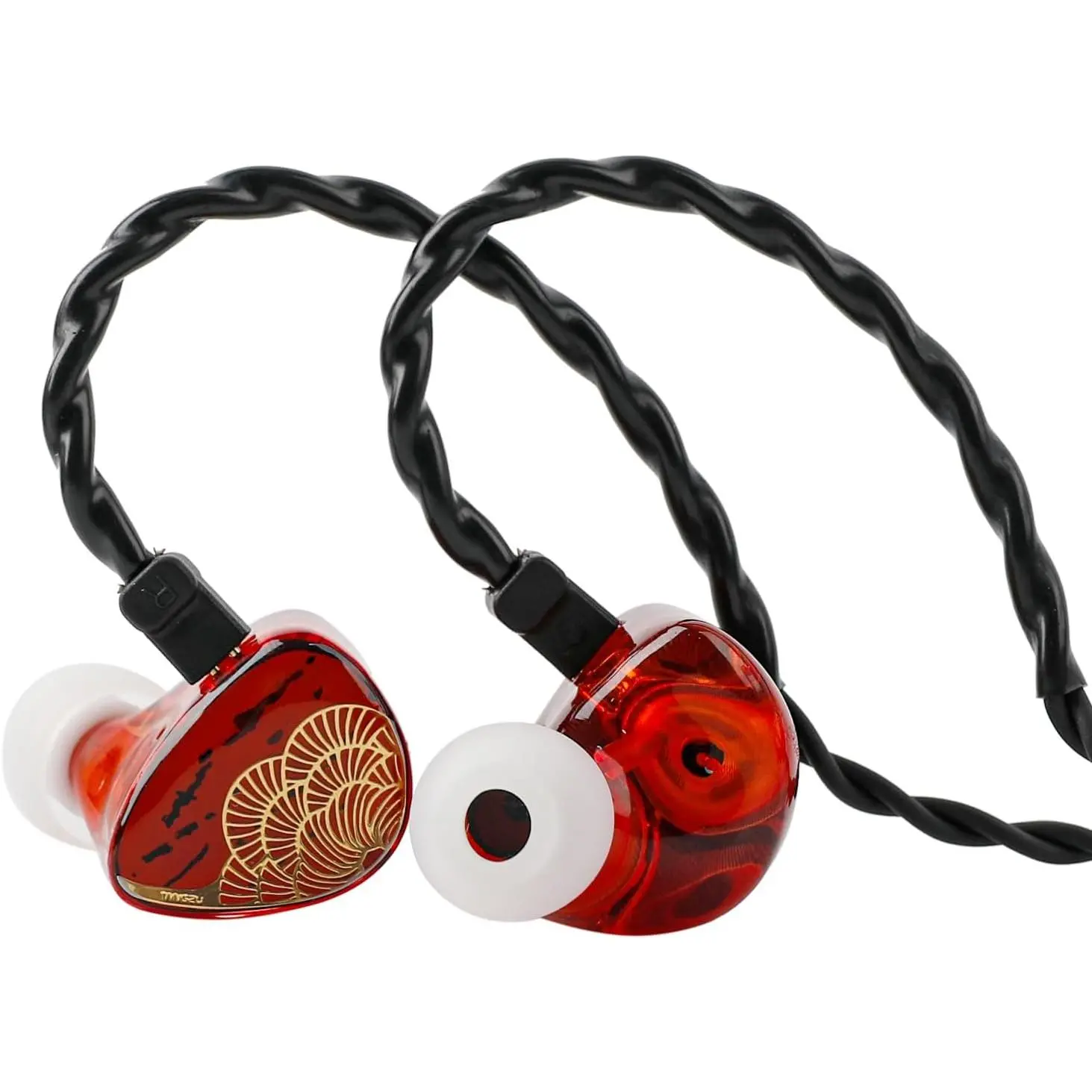 TANGZU x HBB XuanNv Ear Monitor, 2 Dynamic Driver HiFi IEM Earphones, Wired Gaming Earbuds with 3D Printed Resin Shell, Detachable 2Pin Single Crystal OFC Cable for Musician phile