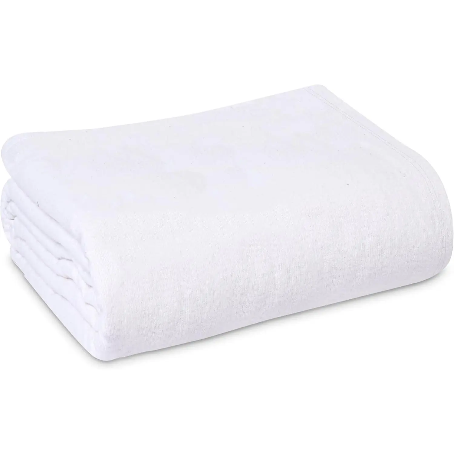 Linteum Textile Cotton Blended Hospital Patient Bath Blanket Bed Bath Sheet Twin Size Lightweight Blanket 70"x90" 1.75 lb White