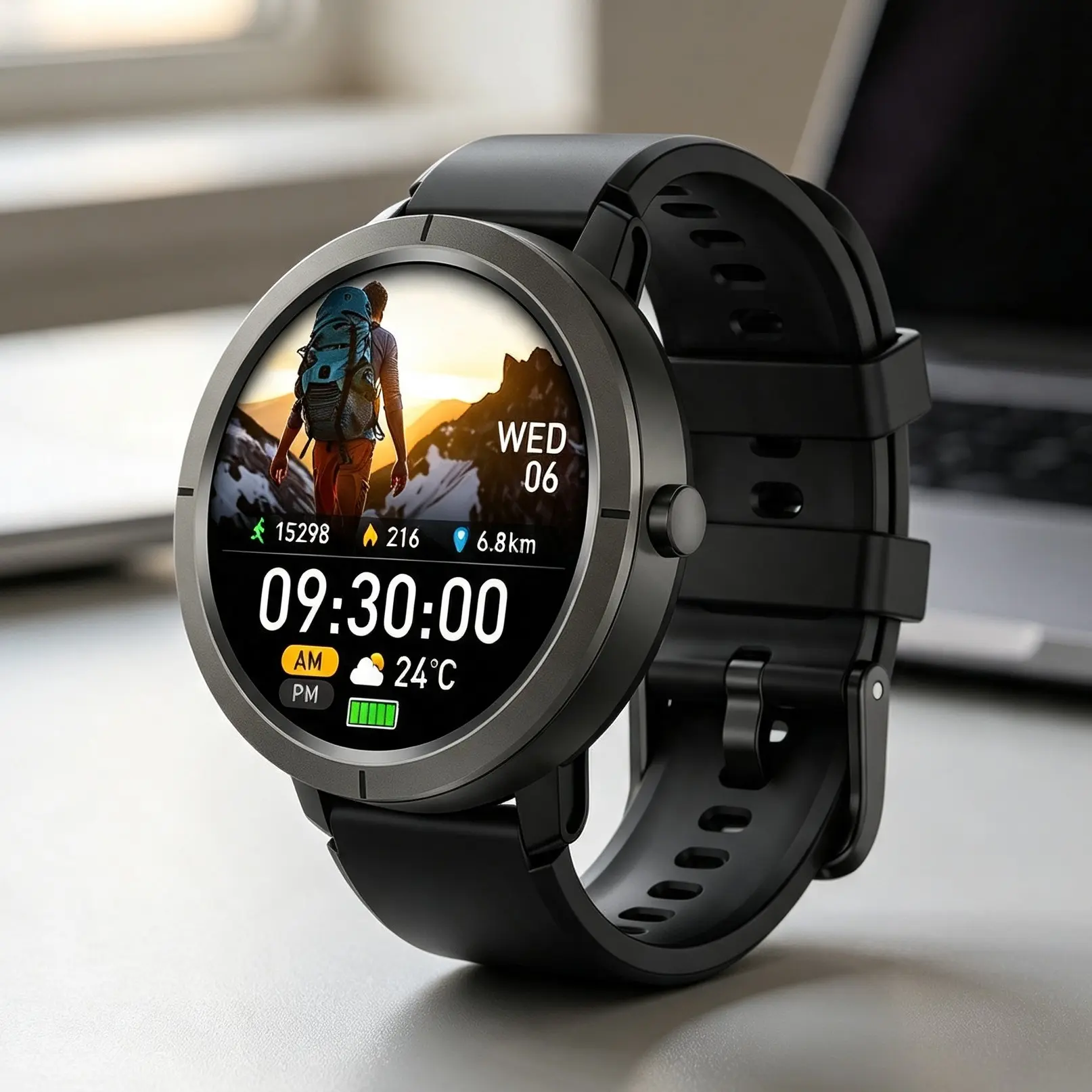 AMOLED Smart Watch 1.32 Inch GPS Supports GLONASS BDS Galileo NAVIC QZSS Barometer Compass Altitude Men Outdoor Smartwatch