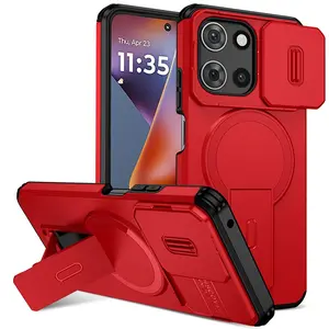 Invisible Foldable Stand Phone Case, compatible with Motorola MOTO G Play 5G (2026), G Power (2025), G Stylus 5G (2025) and Edge (2024). 2-in-1 design with sliding camera cover, offering durable protection and stylish design, ideal for daily use.