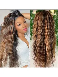 African small roll wig, European and American wig, women's long curly hair, split dyeing mechanism, synthetic headband, afro wigs