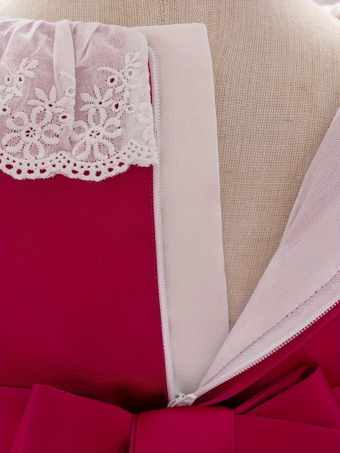 Adorable Pink Princess Dress for Little Girls - Elegant Lace Detail, Ruffled Skirt, and Matching Hat - Perfect for Christmas, Birthday, and Halloween Celebrations, Birthday Dress |         Elegant Lace Detail |         Ruffled Skirt Design, Christmas Dres