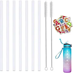 7 count  Straws for  Straw Lid Wide Mouth Bottle, Fit , Fit Thermoflask, Straws Fit Takeya Wide Mouth, Come with 2 Straw Cleaner Brushes