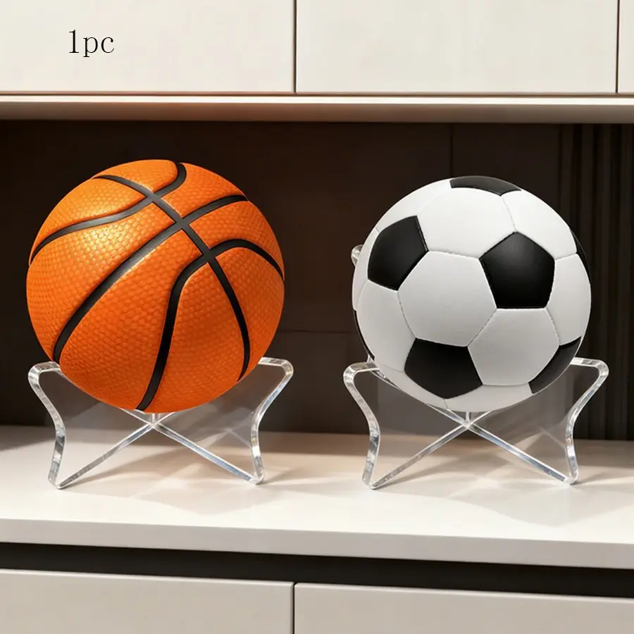 Multifunctional Acrylic Display Stand, Bowling Ball Soccer Basketball Football Volleyball Support Base Storage Rack, Ball Holder, Trendy Sports Organizer