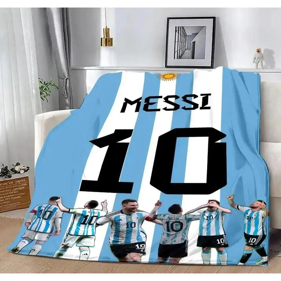 Messi Football Fans Blanket Lightweight Soft Flannel Blanket for Sofa Beds Living Rooms Suitable for Children Adults Birthday Holiday Party Halloween Gifts