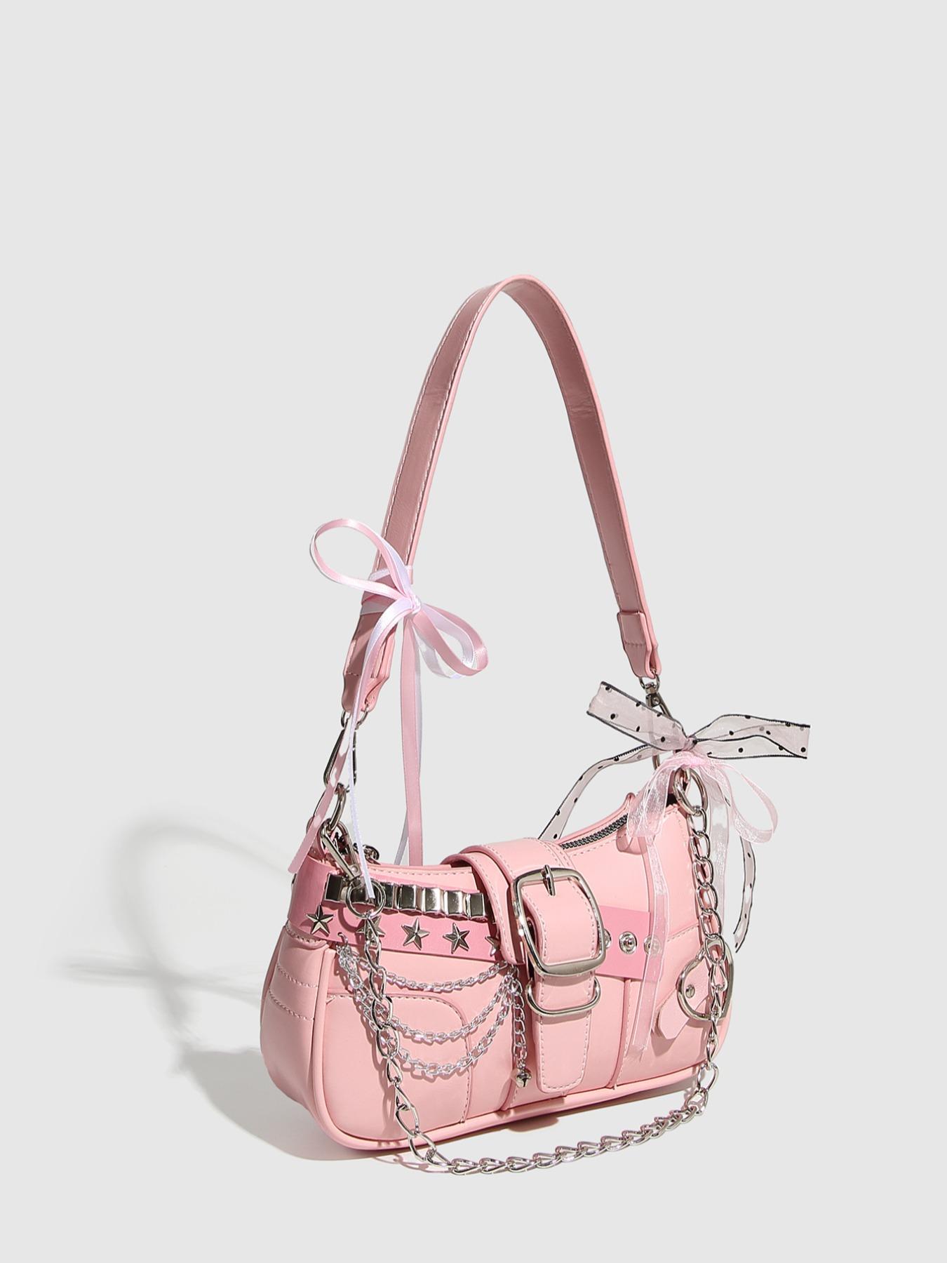 Women's Star Lacy Decor Stylish Crossbody Bag, Fashionable Pu Leather Adjustable Embellished Shoulder Bag for Daily Used, Casual Trendy Versatile High-quality Daily Commuting Bag