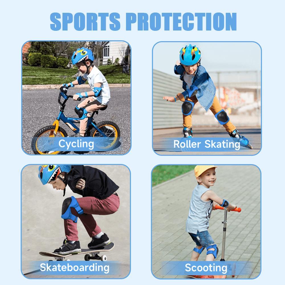Kids Protective Gear Set, 6 Counts/set Knee Elbow Wrist Guard, Sports Protective Gear for Scooter Skateboard Balance Bike Children Cycling