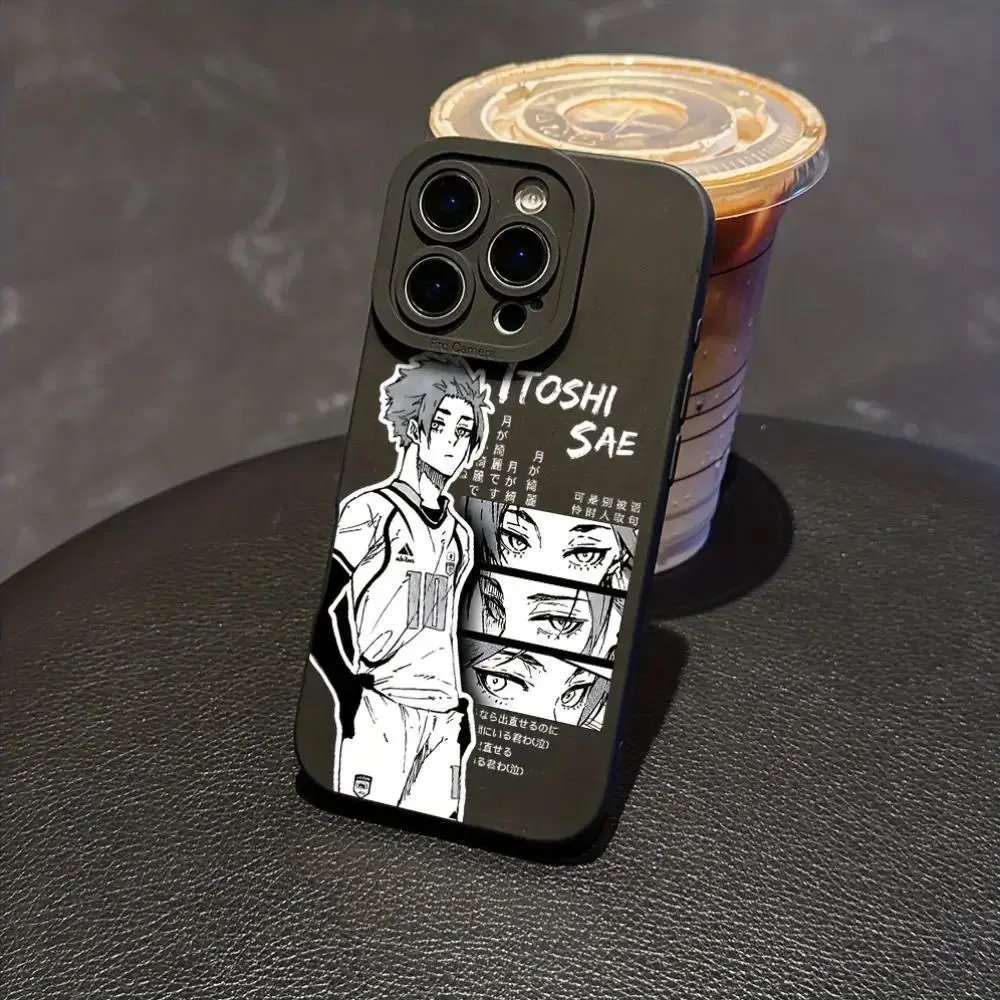 Blue Lock Itoshi Sae Anime Soft TPU Anti-Fall Phone Case, Compatible with iPhone 17 Air 16 15 14 13 12 11 Pro Max Plus