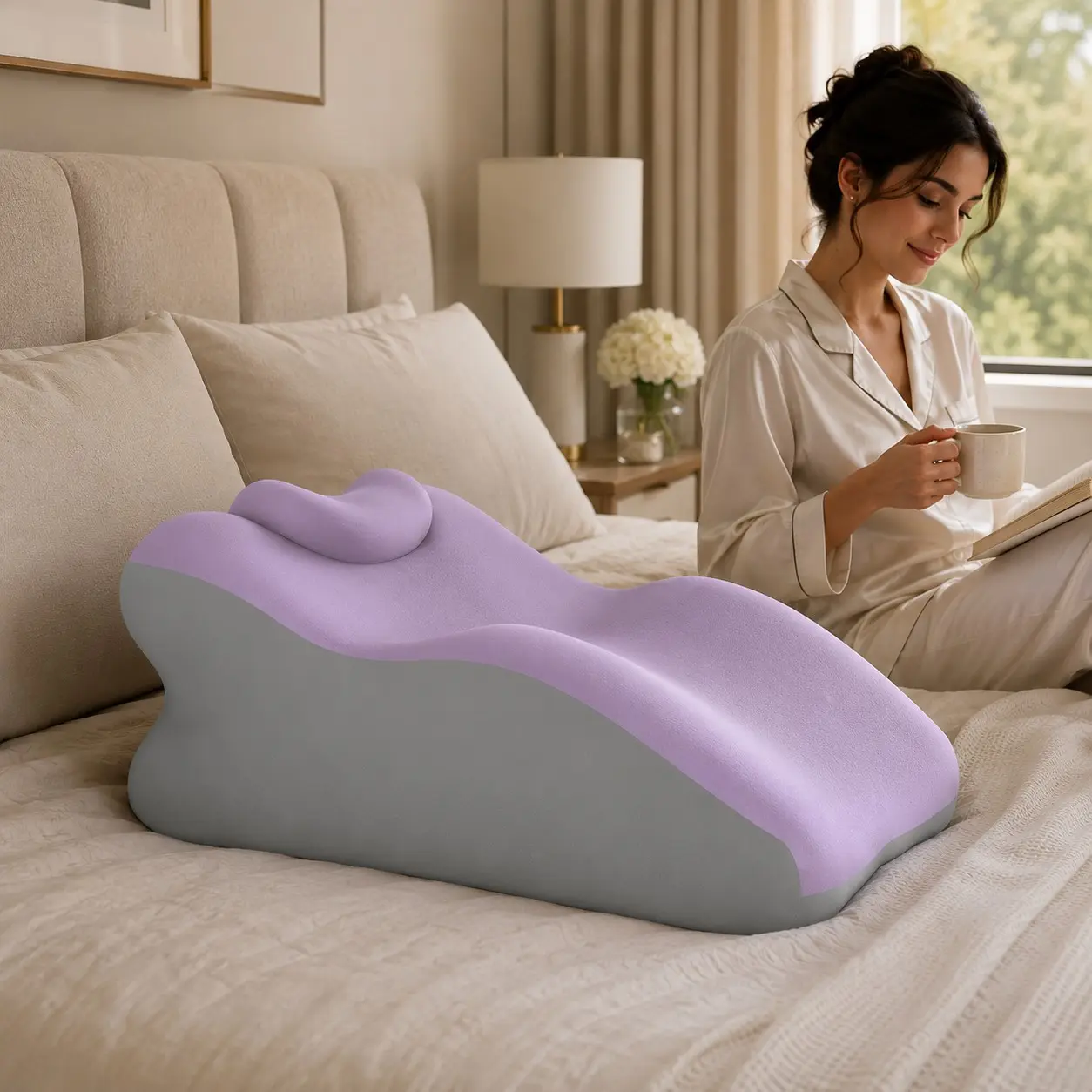 Double Person Home Backrest Cushion with Small Pillow, Multi-Angle Design, Washable, Durable, Comfortable, Cdxz-09