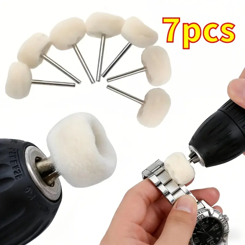 7PCS electric drill brush kit, polishing tool, polishing head, handwheel, rotary tool, DIY jewelry polishing and finishing kit for polishing and grinding metal, wood and jewelry, and jewelry jade cleaning and polishing grinding head.