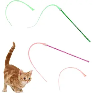 4 count   Wand , Interactive  Toys for Indoor Cats, Interactive  Tail Teaser Wand,Interactive Teasing Stick for  Kitten Funny Exercise