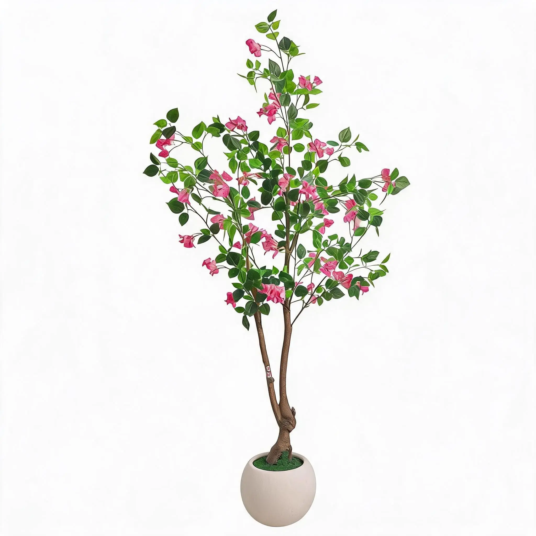 Garvee 180cm Artificial Bougainvillea Tree with White Pot, Large Realistic 9-Branch Plant for Home, Office, Patio, or Terrace Decoration, Maintenance-Free
