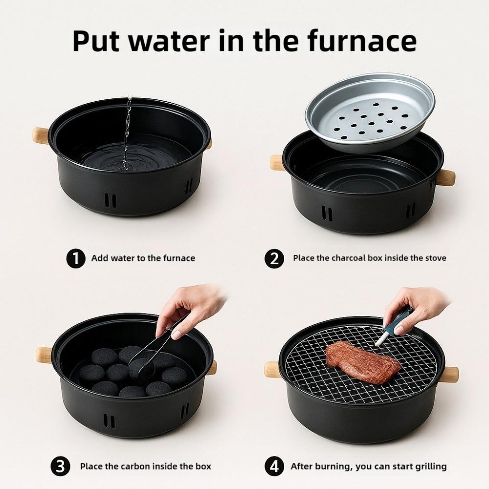 Stainless Steel Charcoal Grill, Portable Charcoal Barbecue Grill, Outdoor Camping, Household Indoor Barbecue Rack, Family Gathering Barbecue Artifact, Essential Charcoal Grill for Holiday Dinners